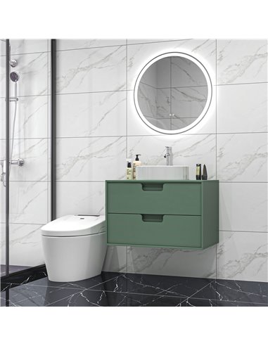 Kleankin Round Bathroom Mirror with 3 Temperature Colours, LED, Defogging Film, Memory Function