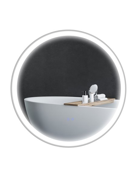 Kleankin 60cm Round Bathroom Mirror with LED, Defogging Film, Memory Function - pic 21633 | FastDaddyshop