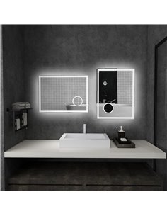 Kleankin LED Bathroom Mirror with Dimming Lights, 3X Magnifying Mirror, 3 Colour Front and Backlit 2
