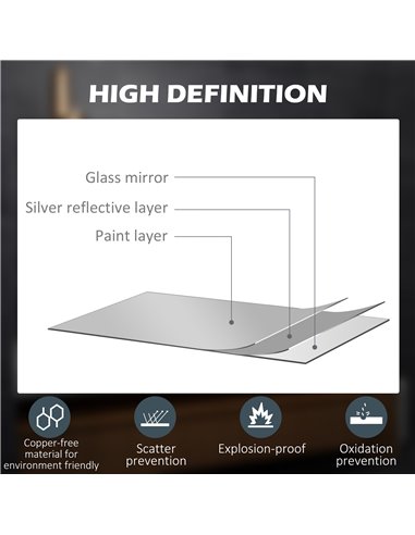 Kleankin LED Bathroom Mirror with Dimming Lights, 3X Magnifying Mirror, Vanity Mirror with 3 Colour Front and Backlit