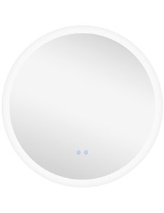 Kleankin 70cm Round Bathroom Mirror with LED Lights, Defogging Film, Memory Function