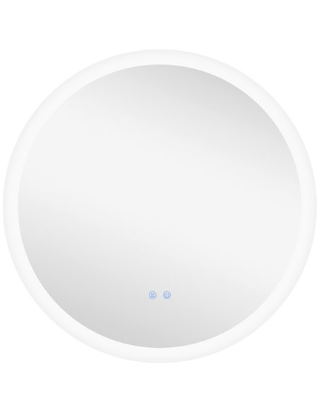 Kleankin 70cm Round Bathroom Mirror with LED Lights, Defogging Film, Memory Function - pic 21651 | FastDaddyshop