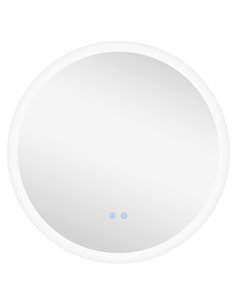 Kleankin 60cm Round Bathroom Mirror with LED Lights, Defogging Film, Memory Function