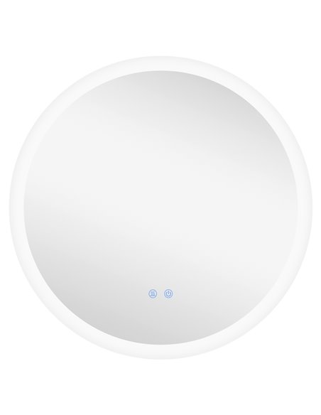 Kleankin 60cm Round Bathroom Mirror with LED Lights, Defogging Film, Memory Function - pic 21660 | FastDaddyshop
