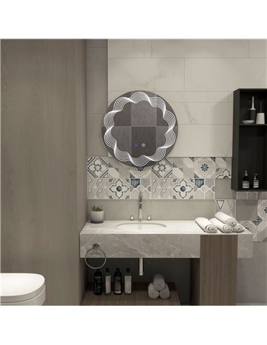 Kleankin 60cm LED Bathroom Mirror with 3 Colour, Smart Touch, Anti-Fog