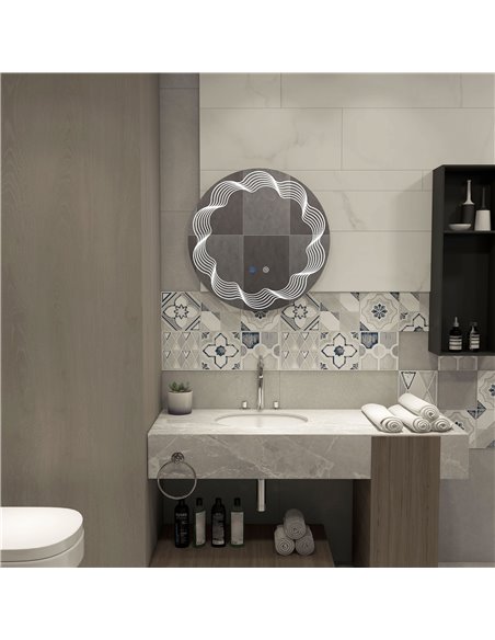 Kleankin 60cm LED Bathroom Mirror with 3 Colour, Smart Touch, Anti-Fog - pic 21670 | FastDaddyshop