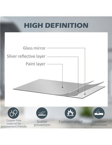 Kleankin LED Bathroom Mirror with Lights, Dimming Lighted Bathroom Mirror, Wall Mounted Vanity Mirror with 3 Colour, Smart Touch
