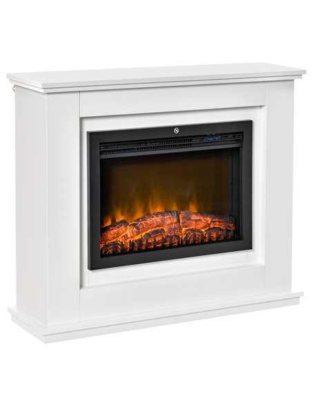 HOMCOM 1kW/2kW Electric Fireplace Heater with Remote Control, Flame Effect, White - pic 21678 | FastDaddyshop