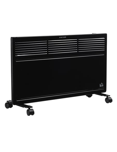 HOMCOM Convector Radiator Heater with 2 Heat Settings, Thermostat and Safety Cut-Off, Black - pic 21687 | FastDaddyshop