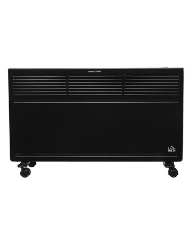 HOMCOM Convector Radiator Heater with 2 Heat Settings, Thermostat and Safety Cut-Off, Black