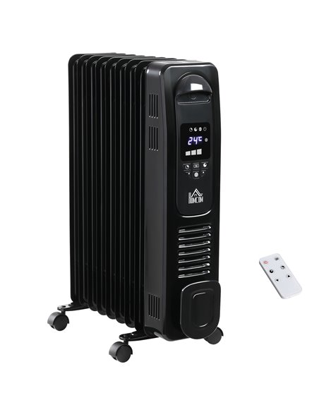 HOMCOM 2180W Digital Oil Filled Radiator, 9 Fin with LED, Timer, Safety Cut-Off, Black - pic 21705 | FastDaddyshop