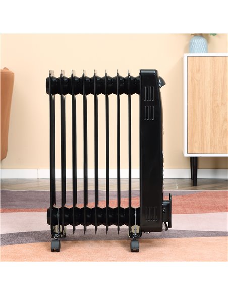 HOMCOM 2180W Digital Oil Filled Radiator, 9 Fin with LED, Timer, Safety Cut-Off, Black - pic 21712 | FastDaddyshop