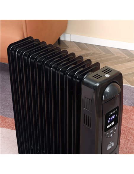HOMCOM 2180W Digital Oil Filled Radiator, 9 Fin with LED, Timer, Safety Cut-Off, Black - pic 21713 | FastDaddyshop