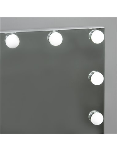 HOMCOM Hollywood Mirror with Lights for Makeup Dressing Table, Lighted Vanity Mirror with 12 Dimmable LED Bulbs and USB Plug in 