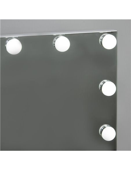 HOMCOM Hollywood Mirror with Lights for Makeup Dressing Table, Lighted Vanity Mirror with 12 Dimmable LED Bulbs and USB Plug in  - pic 21757 | FastDaddyshop