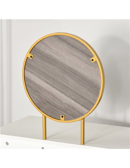 HOMCOM Modern Dressing Table with Round Mirror, 2 Drawers, White - pic 21792 | FastDaddyshop