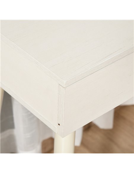 HOMCOM Modern Dressing Table with Round Mirror, 2 Drawers, White - pic 21793 | FastDaddyshop