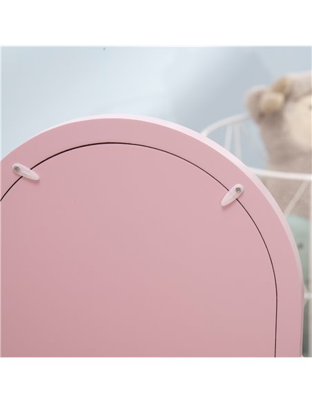 HOMCOM Kids Dressing Table with Mirror and Stool, Kids Vanity Set, Girl Makeup Desk with Drawer for 3-6 Years Old Children, Pink - pic 21810 | FastDaddyshop