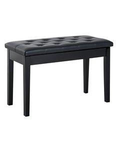 HOMCOM PU Leather Upholstered Piano Stool, Dressing Table Seat with Storage, Black