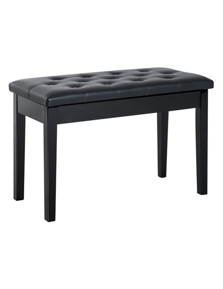 HOMCOM PU Leather Upholstered Piano Stool, Dressing Table Seat with Storage, Black - pic 21822 | FastDaddyshop