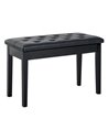 HOMCOM PU Leather Upholstered Piano Stool, Dressing Table Seat with Storage, Black