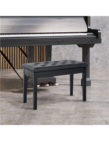 HOMCOM PU Leather Upholstered Piano Stool, Dressing Table Seat with Storage, Black - pic 21823 | FastDaddyshop
