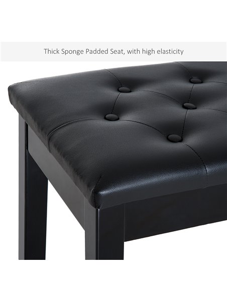 HOMCOM PU Leather Upholstered Piano Stool Makeup Stool Bench Dressing Table Seat with Storage 76x36x50cm, Black - pic 21826 | FastDaddyshop