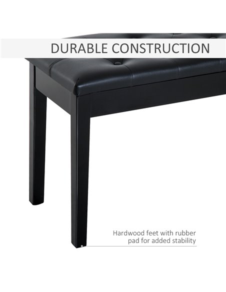 HOMCOM PU Leather Upholstered Piano Stool Makeup Stool Bench Dressing Table Seat with Storage 76x36x50cm, Black - pic 21827 | FastDaddyshop
