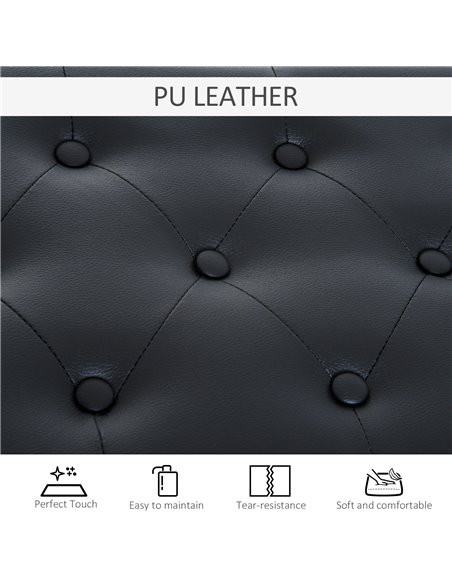 HOMCOM PU Leather Upholstered Piano Stool Makeup Stool Bench Dressing Table Seat with Storage 76x36x50cm, Black - pic 21828 | FastDaddyshop