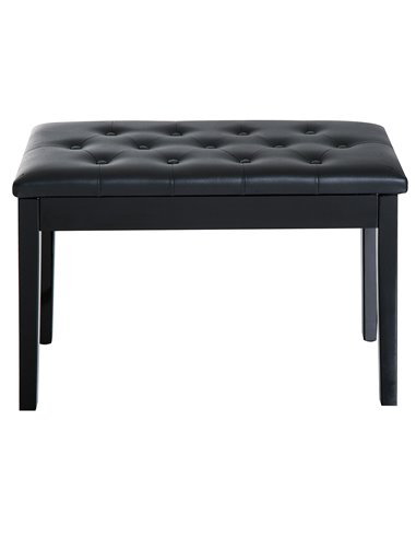 HOMCOM PU Leather Upholstered Piano Stool Makeup Stool Bench Dressing Table Seat with Storage 76x36x50cm, Black