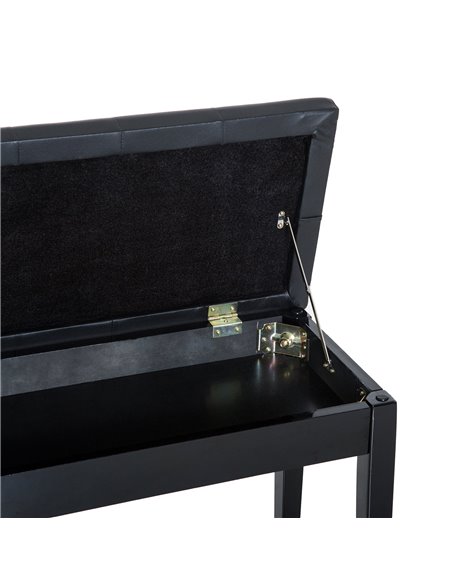 HOMCOM PU Leather Upholstered Piano Stool Makeup Stool Bench Dressing Table Seat with Storage 76x36x50cm, Black - pic 21830 | FastDaddyshop