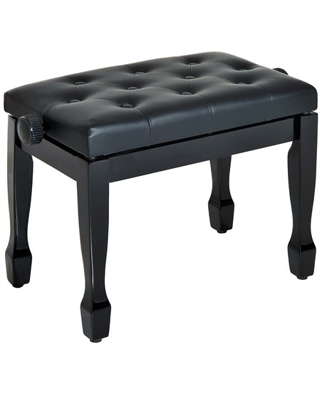 HOMCOM PU Leather Upholstered Piano Stool, Height Adjustable Makeup Stool Bench, Black - pic 21831 | FastDaddyshop