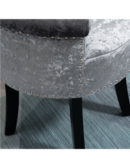 HOMCOM Dressing Table Stool with Rubber Wood Legs, Grey - pic 21846 | FastDaddyshop