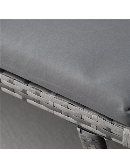 Outsunny 2 Seater Rattan Folding Daybed Sofa Bench Garden Chaise Lounger Loveseat with Cushion Outdoor Patio Grey - pic 21856 | FastDaddyshop