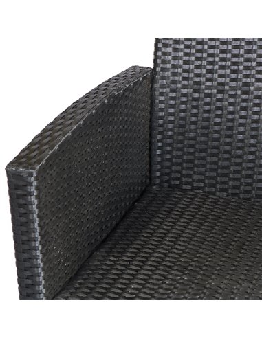 Outsunny 4-Seater All Weather PE Rattan Sofa Set with Cushions, Black