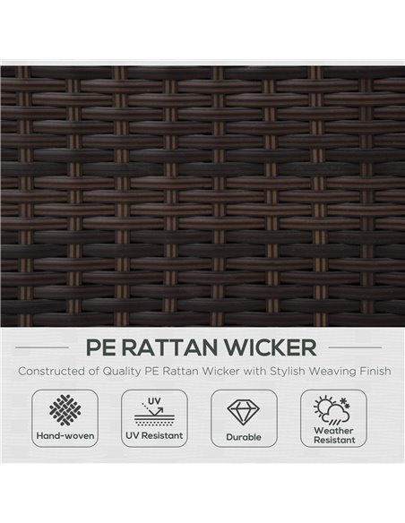 Outsunny 1 Seater Rattan Garden All-Weather Wicker Weave Single Sofa Armchair with Fire Resistant Cushion - Brown - pic 21969 | FastDaddyshop