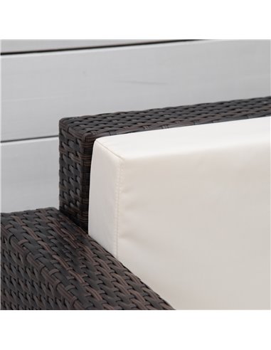 Outsunny 1 Seater Rattan Garden All-Weather Wicker Weave Single Sofa Armchair with Fire Resistant Cushion - Brown