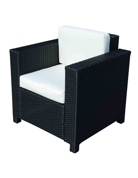 Outsunny 1 Seater Rattan Garden All-Weather Wicker Weave Single Sofa Armchair with Fire Resistant Cushion - Black - pic 21975 | FastDaddyshop