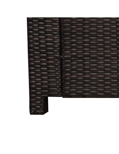 Outsunny Garden Rattan 3 Seater All-Weather Wicker Weave Metal Frame Chair with Fire Resistant Cushion - Brown