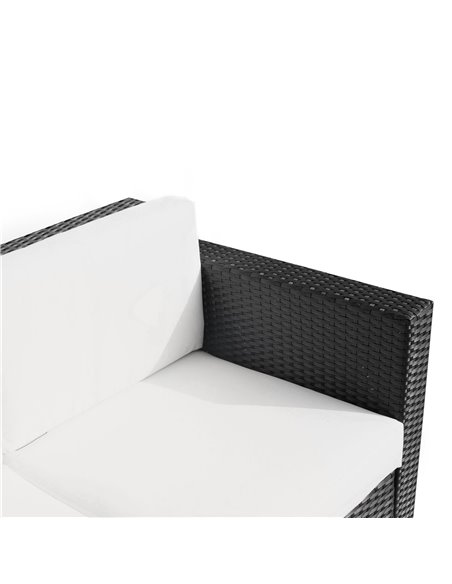 Outsunny Garden Rattan Sofa 3 Seater All-Weather Wicker Weave Metal Frame Chair with Fire Resistant Cushion - Black - pic 22001 | FastDaddyshop