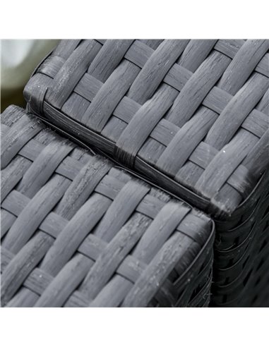 Outsunny 6-Seater Rattan Sofa Set Garden Furniture Outdoor Wicker Weave and Aluminium Frame Conservatory Table Chairs w/ Cushion