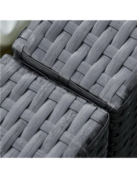 Outsunny 6-Seater Rattan Sofa Set Garden Furniture Outdoor Wicker Weave and Aluminium Frame Conservatory Table Chairs w/ Cushion - pic 22009 | FastDaddyshop