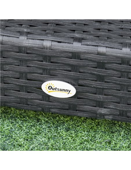 Outsunny 6-Seater Rattan Sofa Set Garden Furniture Outdoor Wicker Weave and Aluminium Frame Conservatory Table Chairs w/ Cushion - pic 22010 | FastDaddyshop