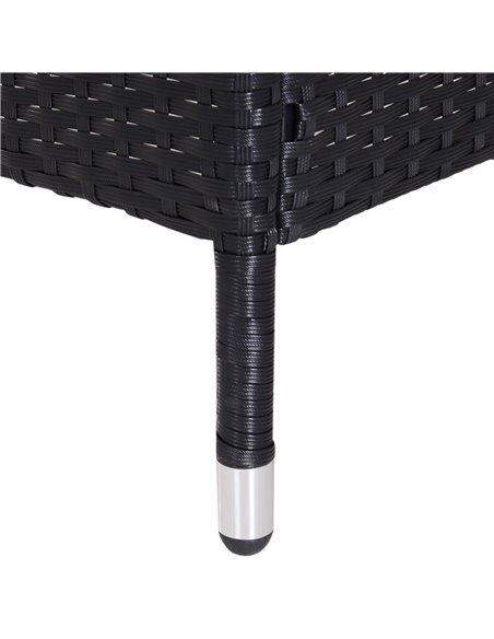 Outsunny Garden Rattan 2 Seater Companion Seat Wicker Love Seat Weave Partner Bench w/ Cushions Patio Outdoor Furniture (Black) - pic 22018 | FastDaddyshop
