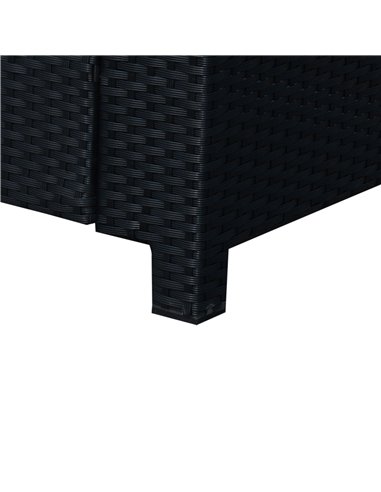 Outsunny Garden Rattan Sofa 2 Seater Outdoor Garden Wicker Weave Furniture Patio 2-Seater Double Couch Loveseat Black