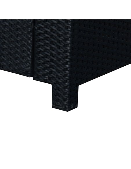Outsunny Garden Rattan Sofa 2 Seater Outdoor Garden Wicker Weave Furniture Patio 2-Seater Double Couch Loveseat Black - pic 22064 | FastDaddyshop