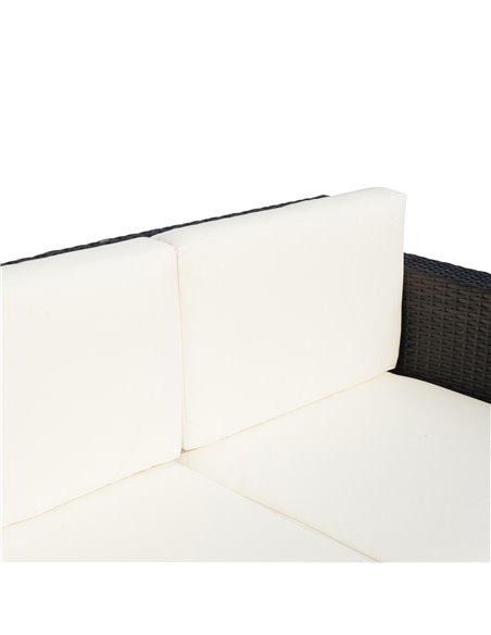 Outsunny Garden Rattan Sofa 2 Seater Outdoor Garden Wicker Weave Furniture Patio 2-Seater Double Couch Loveseat Brown - pic 22072 | FastDaddyshop