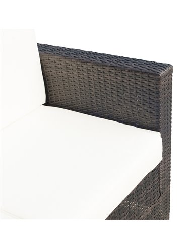 Outsunny Garden Rattan Sofa 2 Seater Outdoor Garden Wicker Weave Furniture Patio 2-Seater Double Couch Loveseat Brown