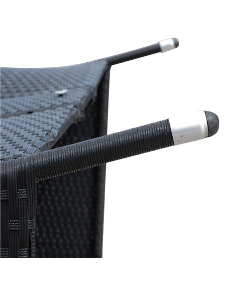 Outsunny 2 Seater Rattan Campanion Chair Wicker Loveseat Outdoor Patio Armchair with Drink Table Garden Furniture - Black - pic 22081 | FastDaddyshop