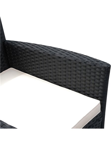 Outsunny 2 Seater Rattan Campanion Chair Wicker Loveseat Outdoor Patio Armchair with Drink Table Garden Furniture - Black - pic 22082 | FastDaddyshop